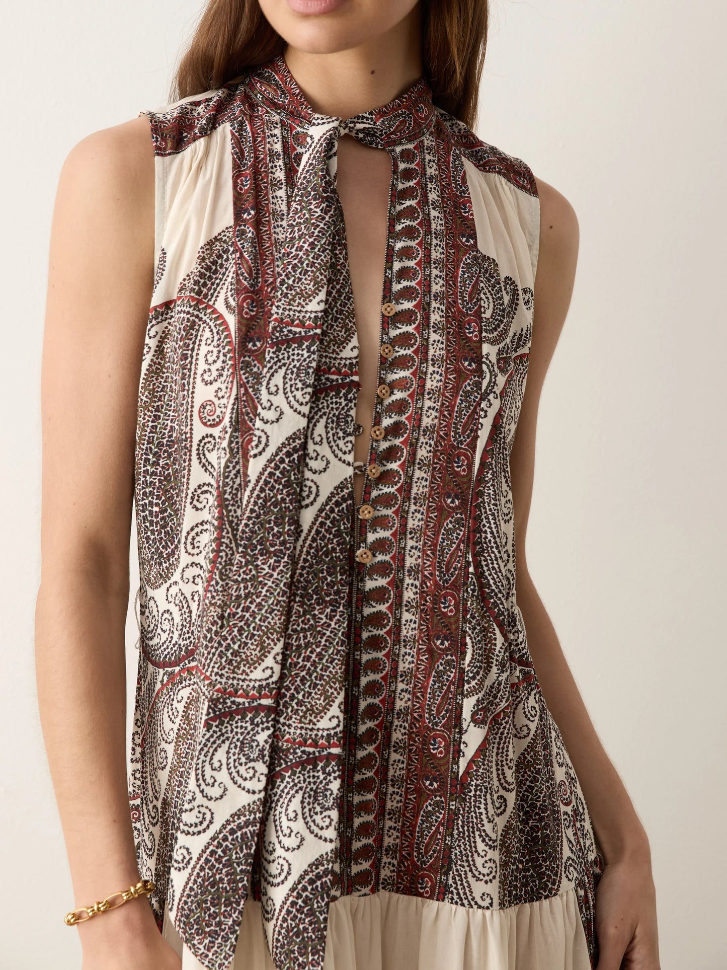 CASSIA SLEEVELESS MAXI DRESS in Madder