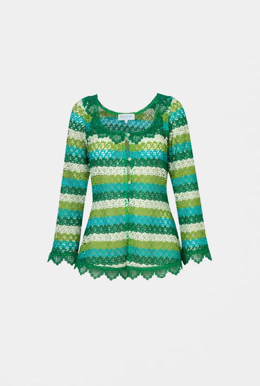 Tambora Top in Woven Fabric in Green