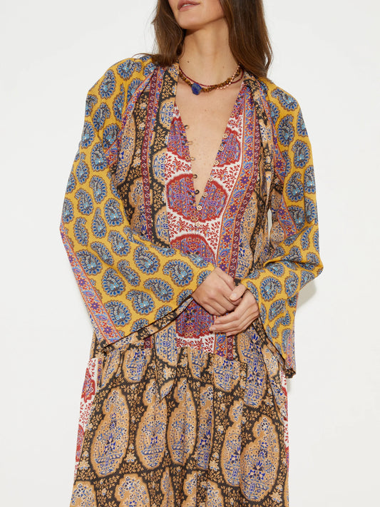 Pietro Wide Sleeve Maxi Dress