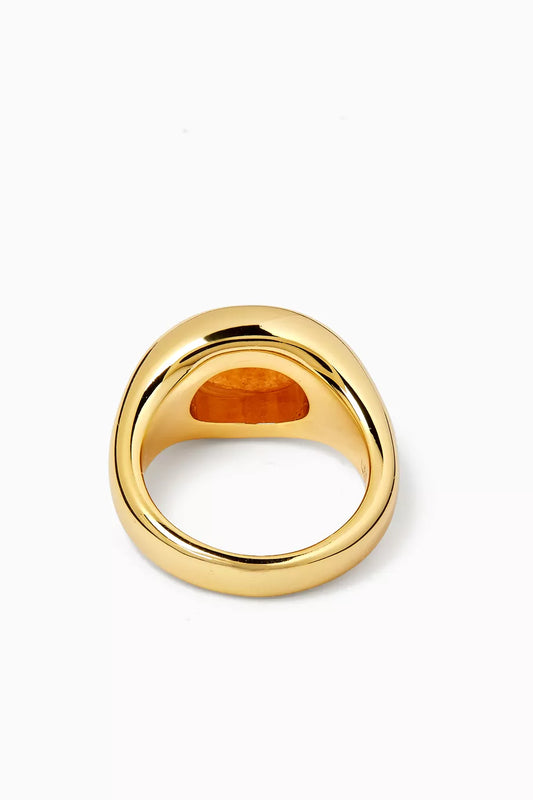 Sunset Stone Signet Ring Gold