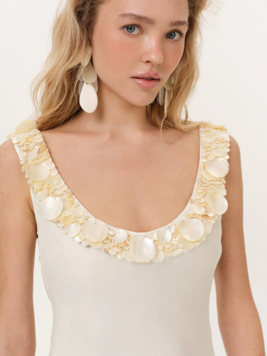 SAMI SEASHELL MINI DRESS in Ivory