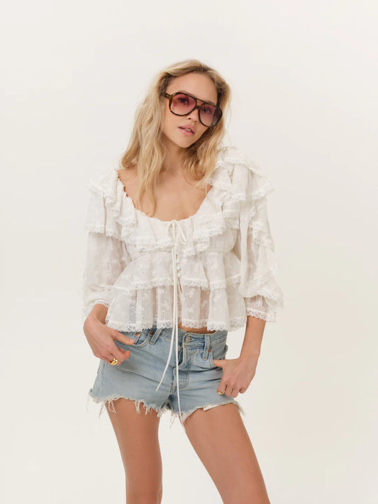LILOU TOP in Cream