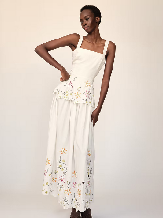 NUBE MAXI SCALLOPED DRESS IN WHITE
