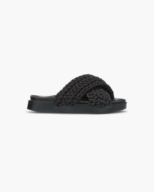 Woven Black Slide