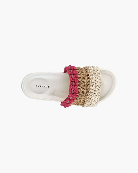 Loose Knitted Fuchsia Slide