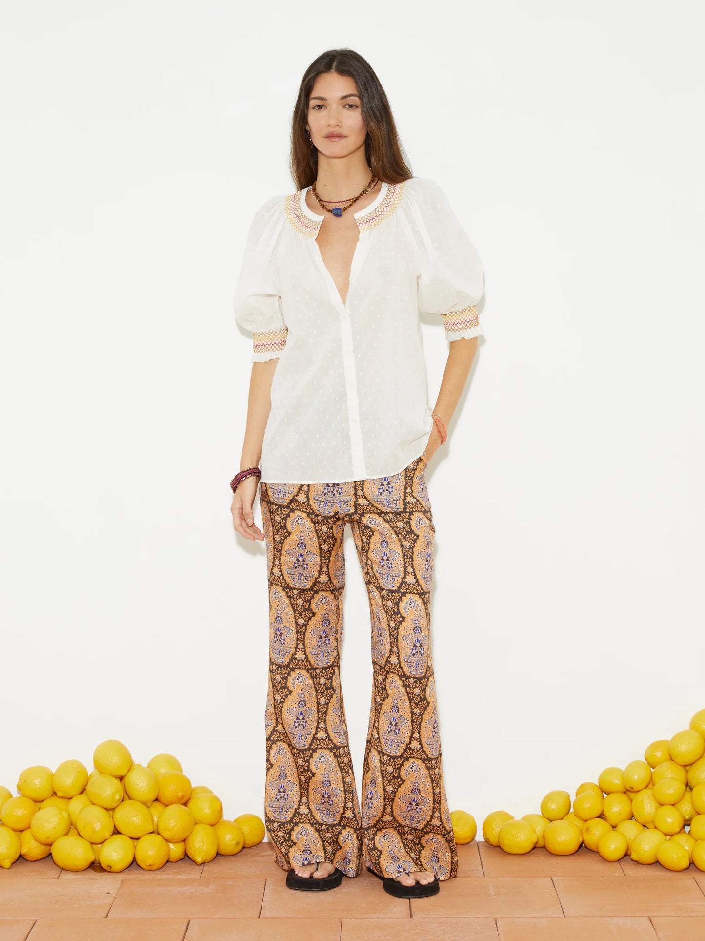 Lido Smocked Ss Blouse
