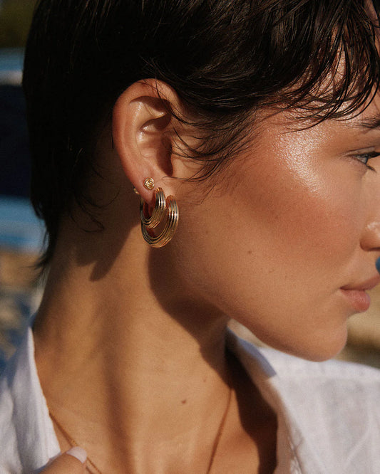 Ridged Amalfi Hinge Hoops