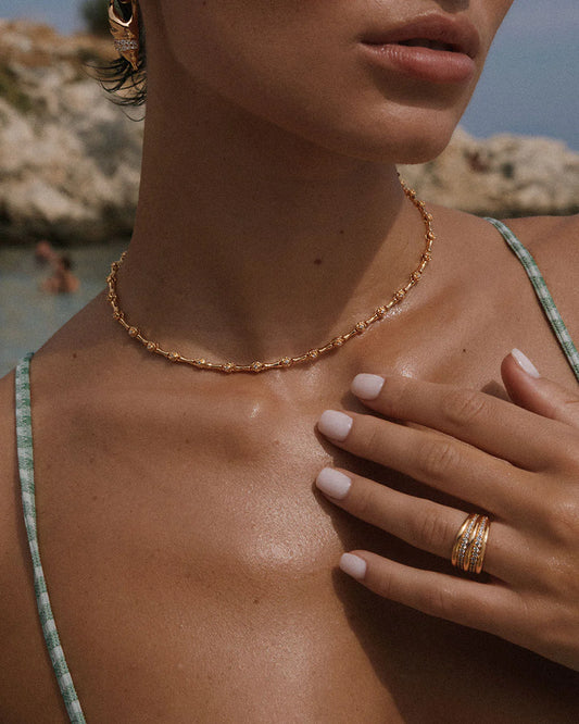 Pave Ridged Positano Ring