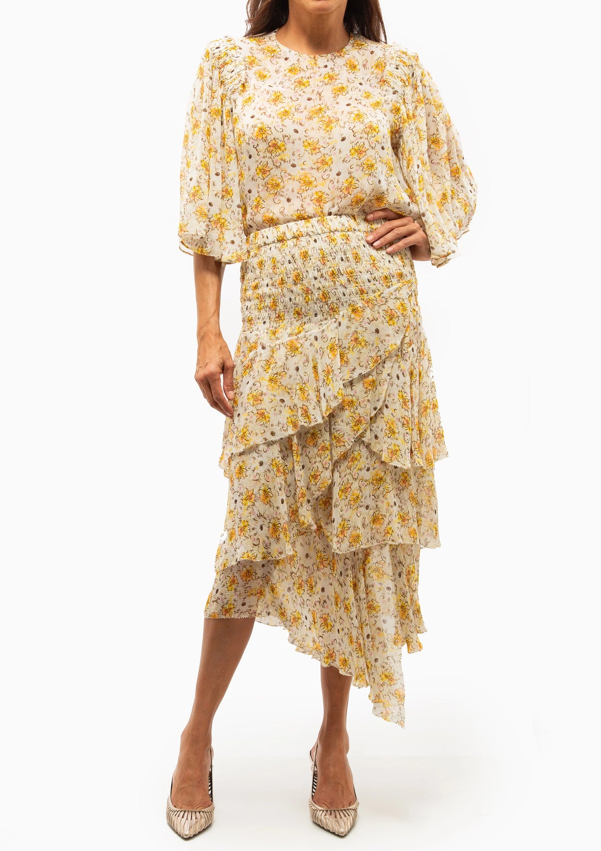 FLOMA TOP in Light Yellow/Ecru