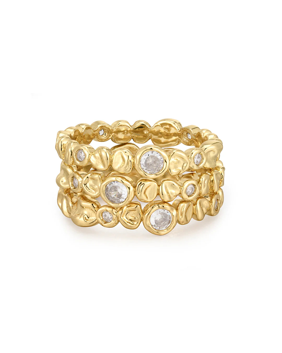 The Ecletic Stud Ring Set of 3