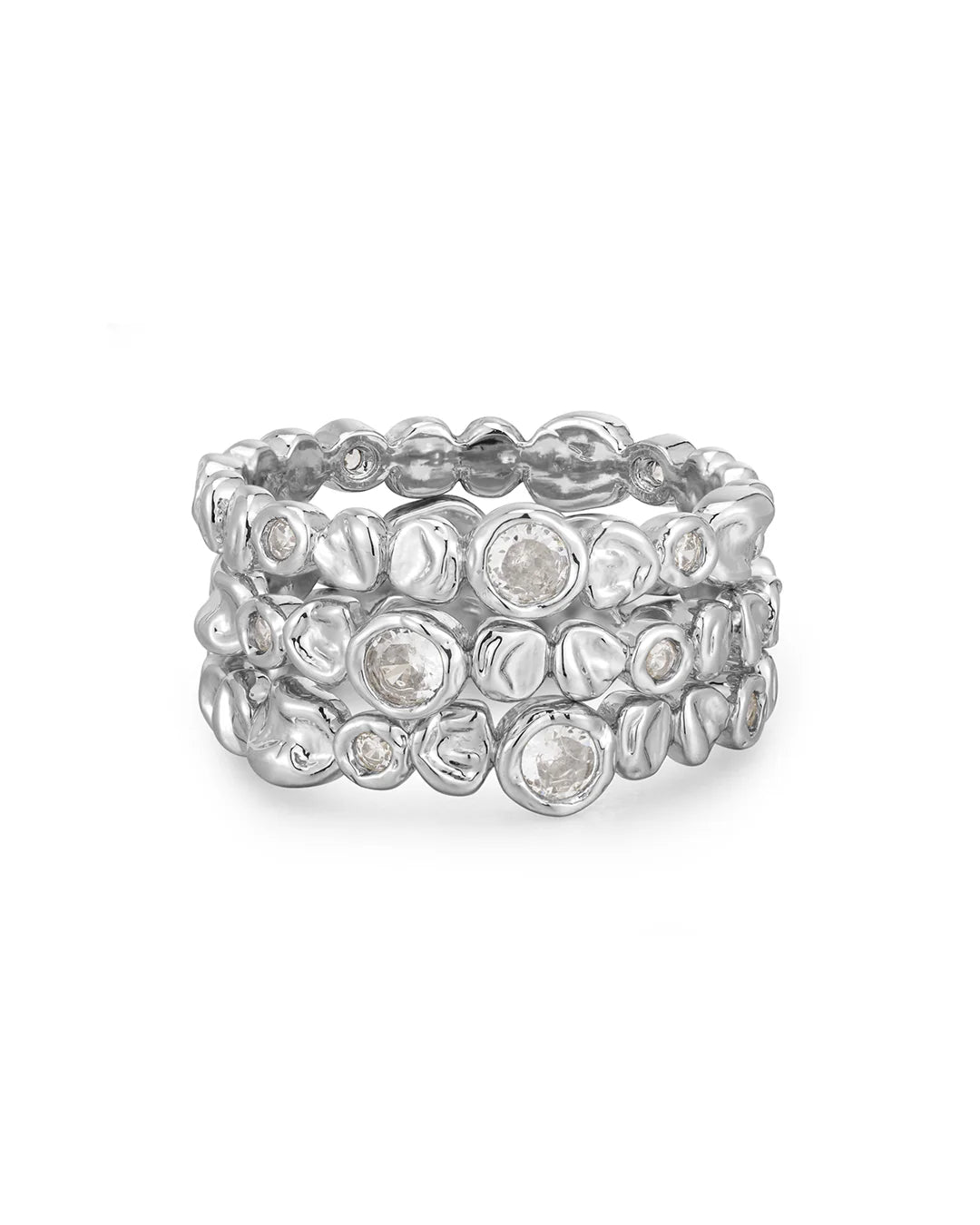 The Ecletic Stud Ring Set of 3