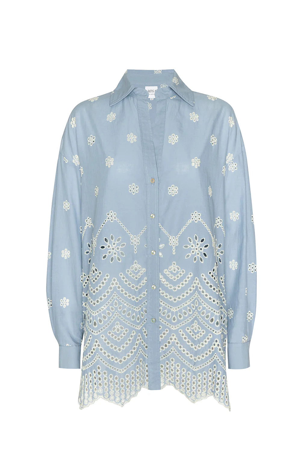 NALIN TOP In Periwinkle Scallop