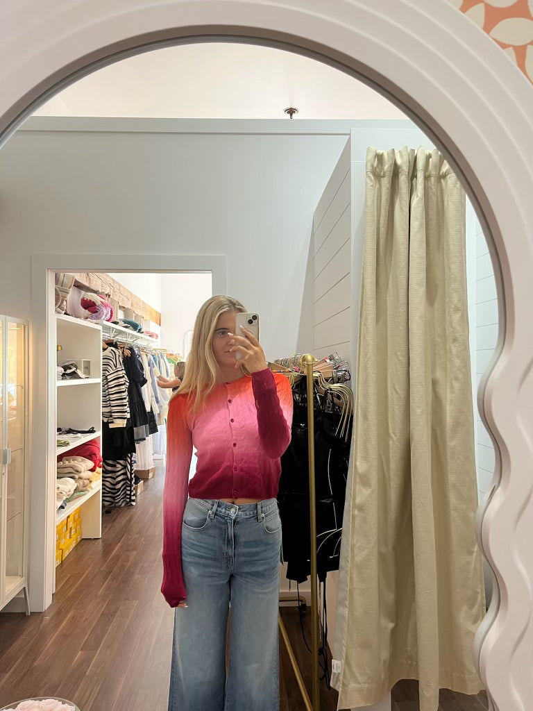 Luxe Cashmere Dip Dye Cardigan
