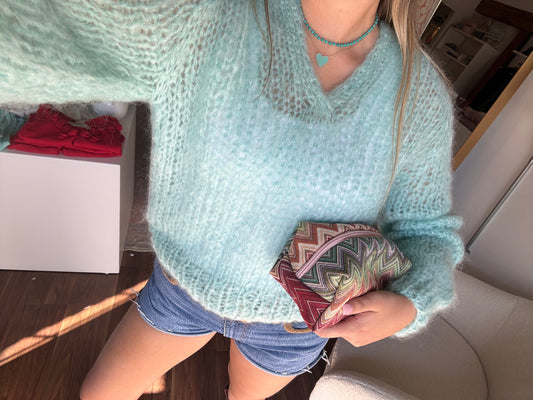 Mohair Pullover Knit in Mint