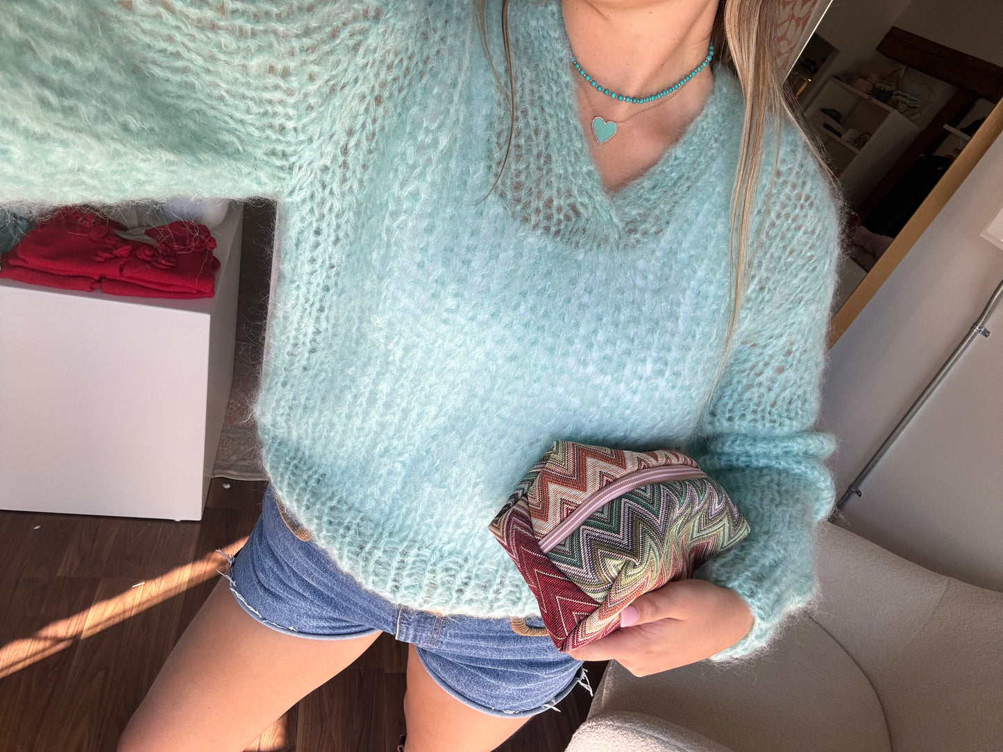 Mohair Pullover Knit in Mint
