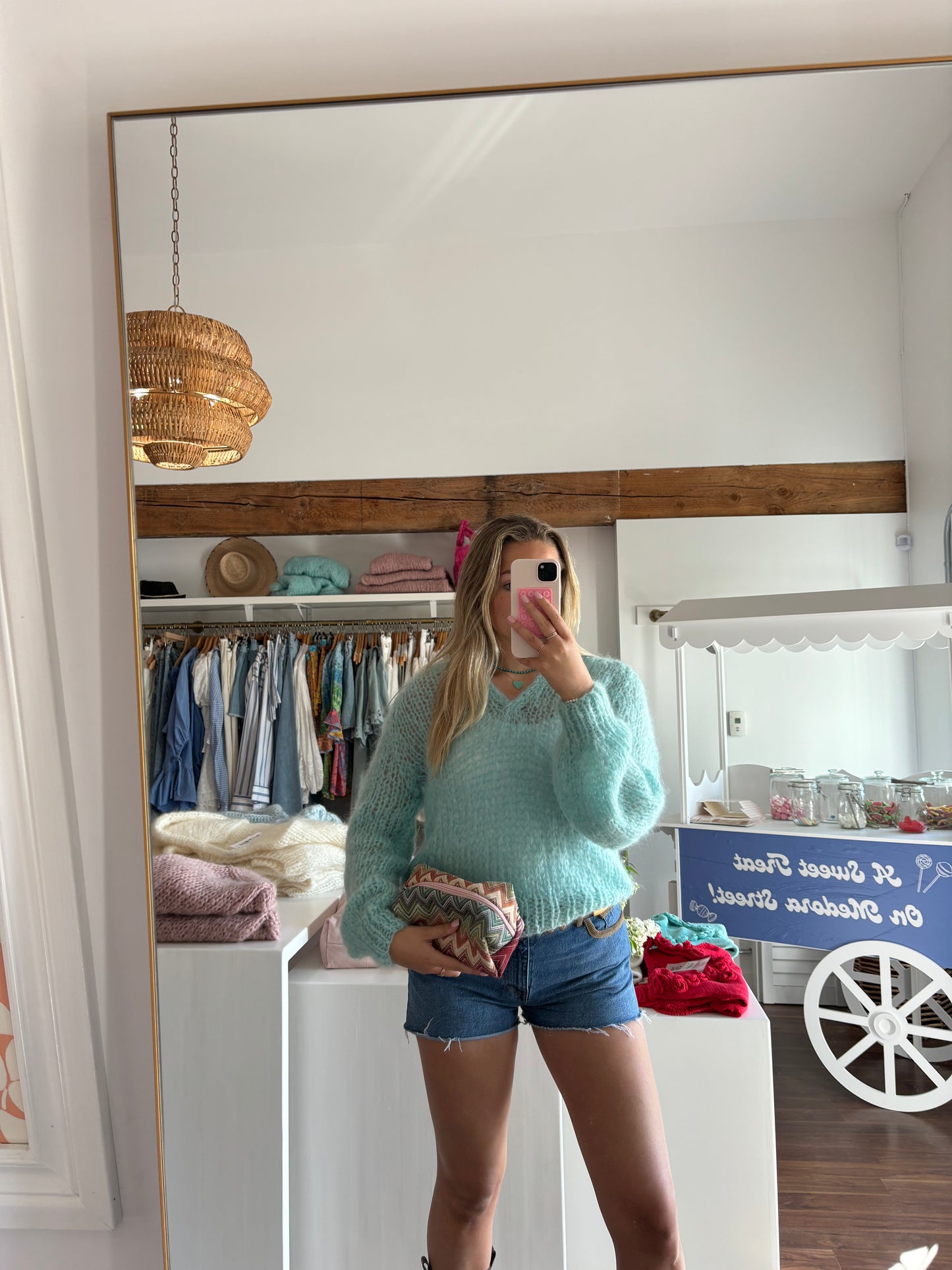 Mohair Pullover Knit in Mint