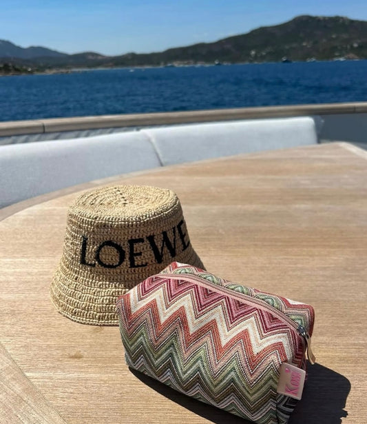 Zig Zag Rainbow Patterned Beauty Pouch