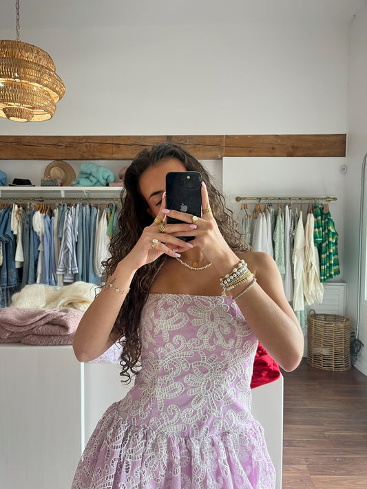 Victoria Mini Dress in Pink