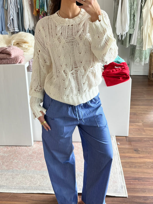 Santiago Crewneck Relaxed Knit in Mallow