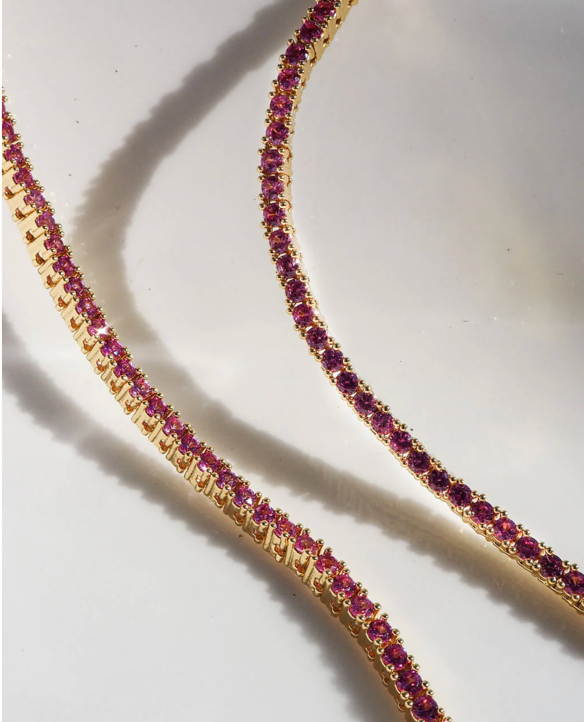 Mini Ballier Necklace Gold with Pink
