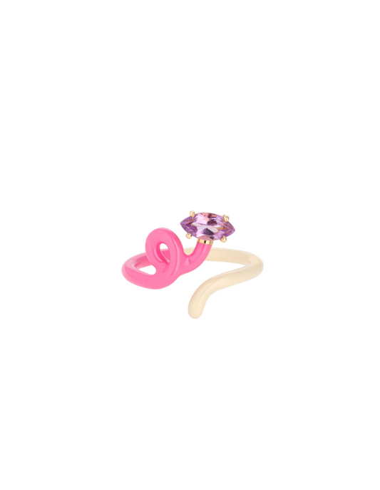 B Vine Ring In Pink And Panna