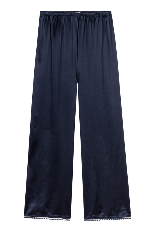 The Silk Lace Pant in Navy
