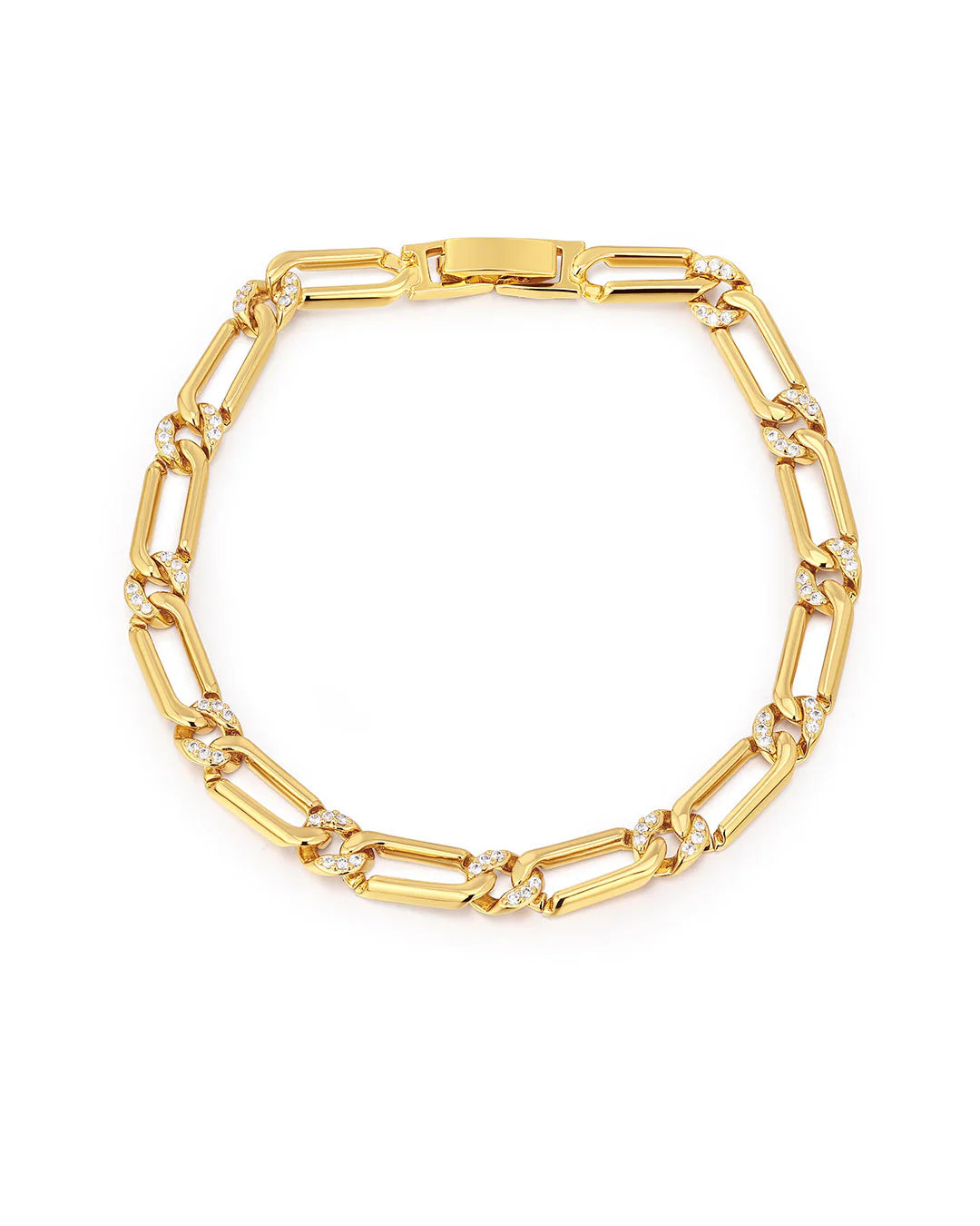 Two-Tone Pave Link Bracelet