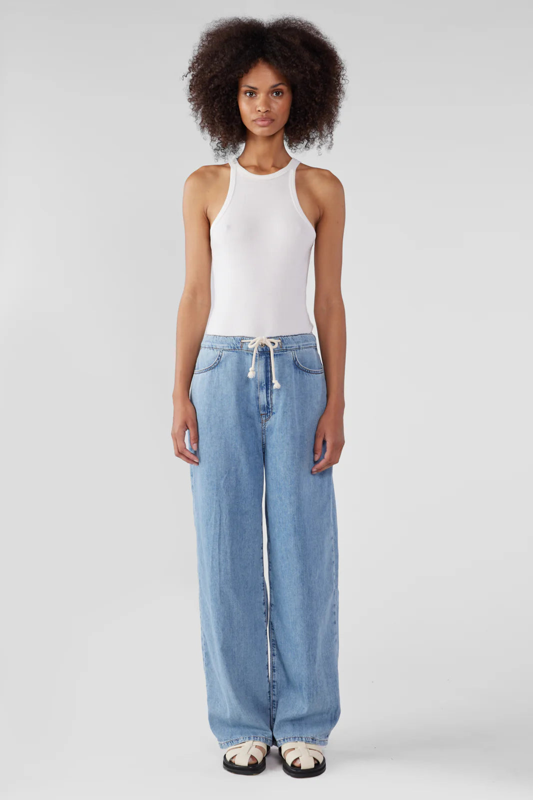 Nesta Drawstring Jean in Prime Indigo