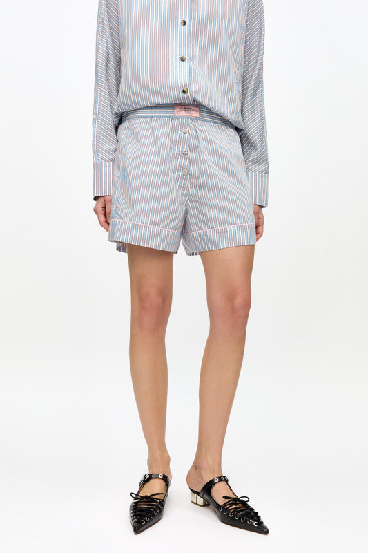 Soft Chambray Candy Striped Shorts