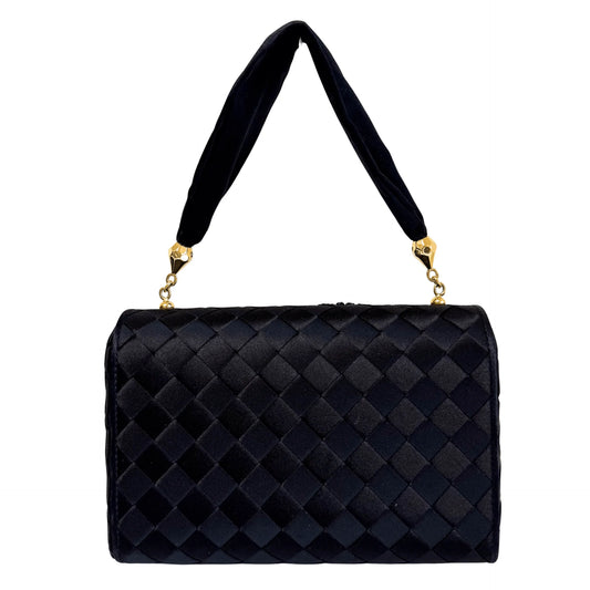 Satin Butterfly Embrodiered Shoulder Bag