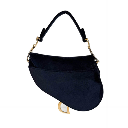 Velvet Saddle with Rhinestone Hardware