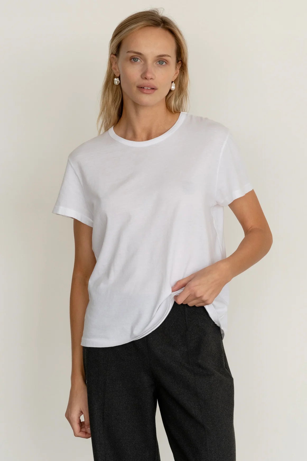 The Jersey Tee in Powder White