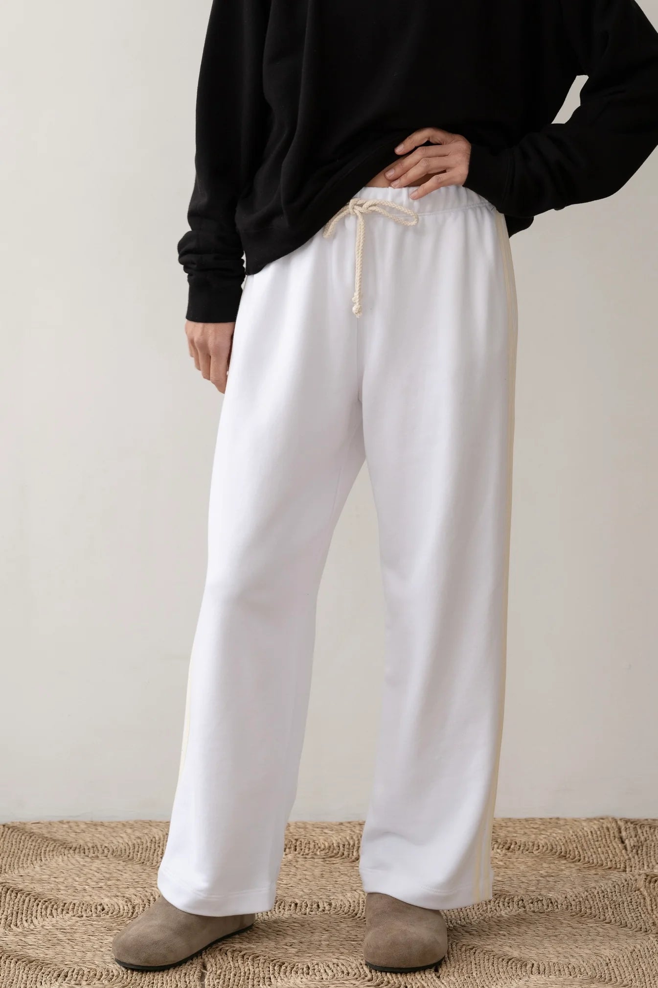 The Eco-Terry Stripe Crop Pant
