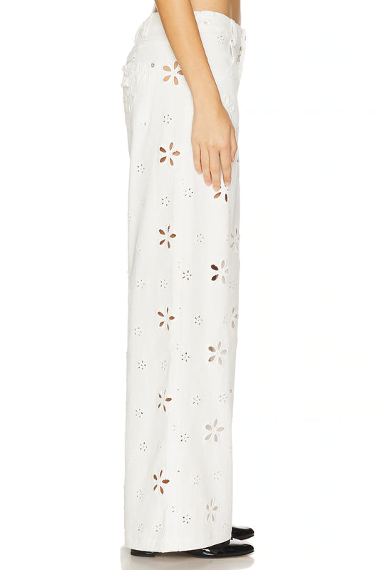 Daisy Eyelet Baggy Jean