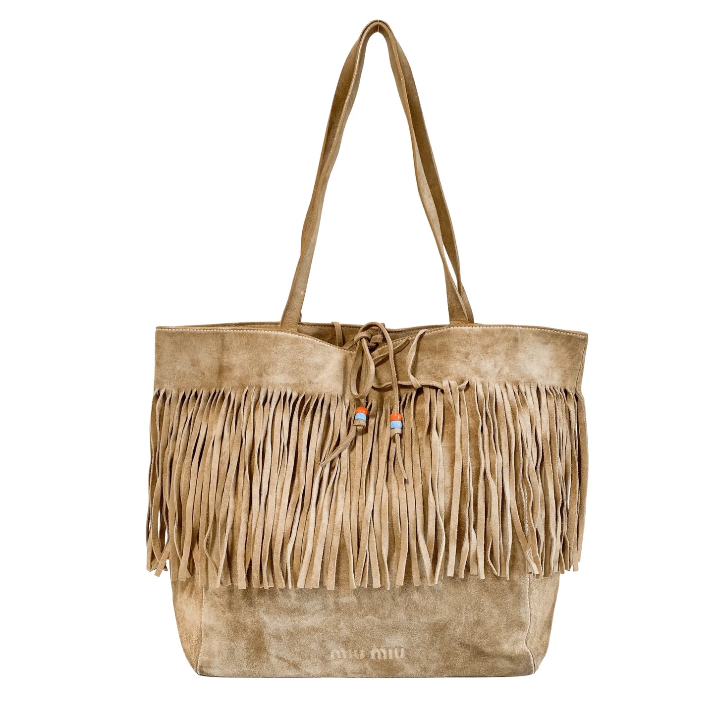 Suede Brown Fringe Tote Bag