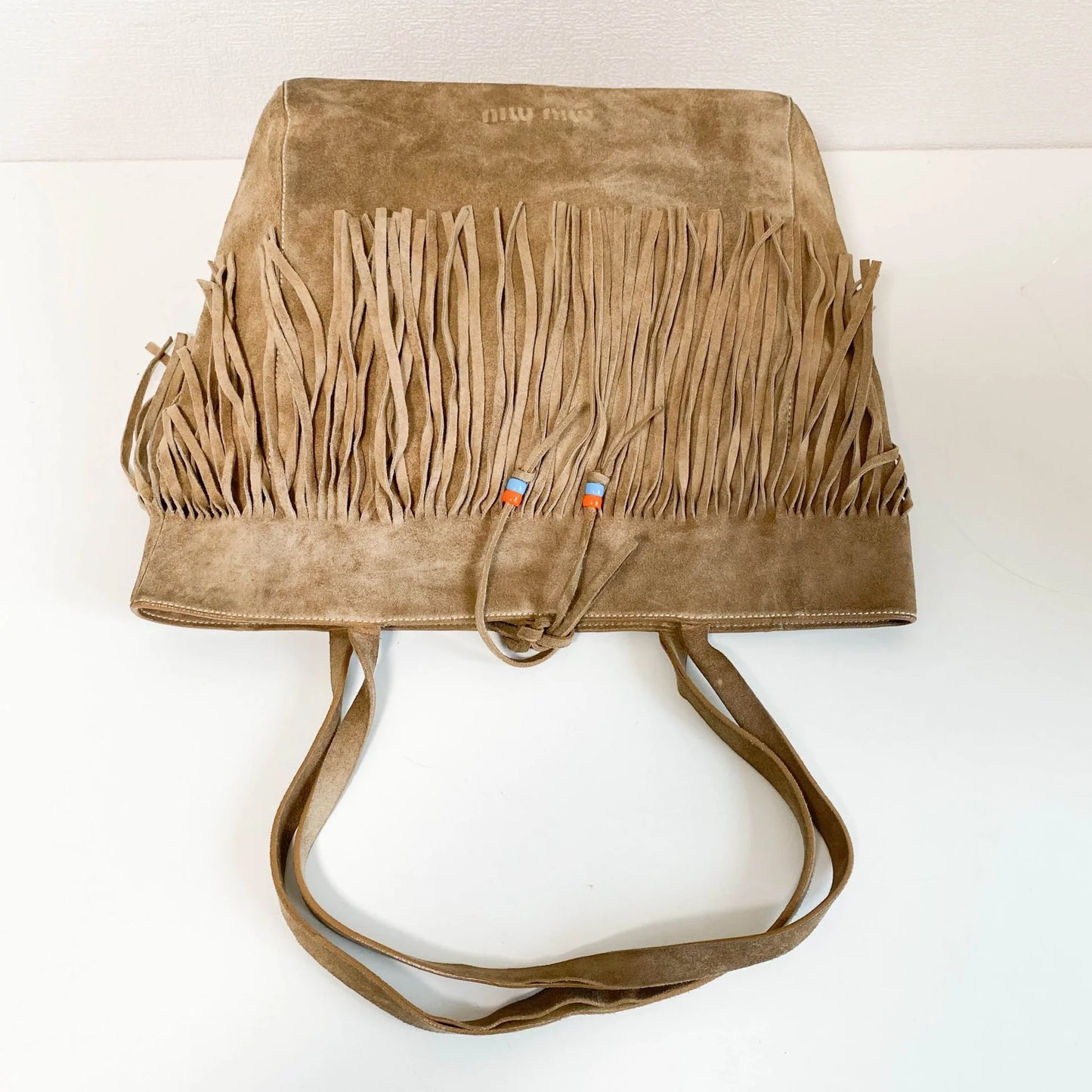 Suede Brown Fringe Tote Bag