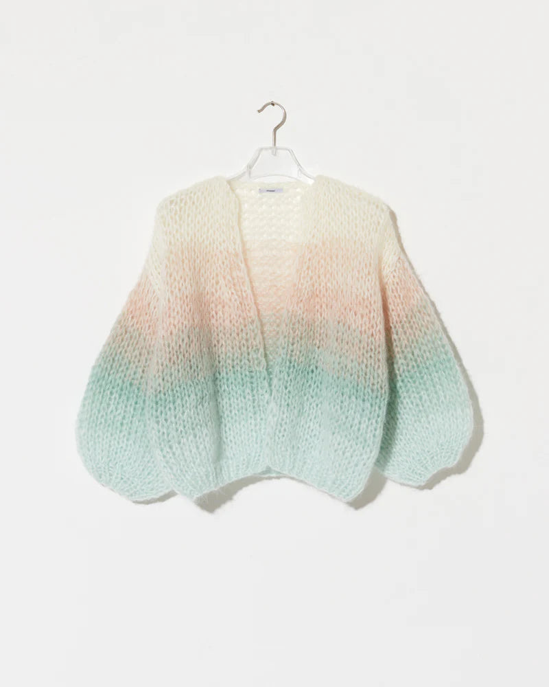 Mohair Ombre Bomber Cardigan