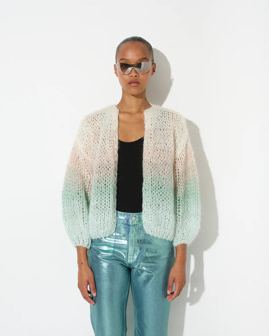 Mohair Ombre Bomber Cardigan