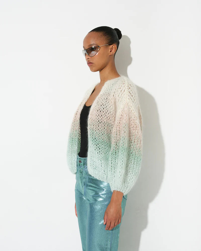 Mohair Ombre Bomber Cardigan