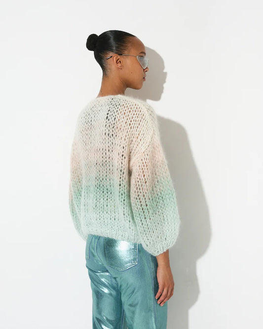 Mohair Ombre Bomber Cardigan
