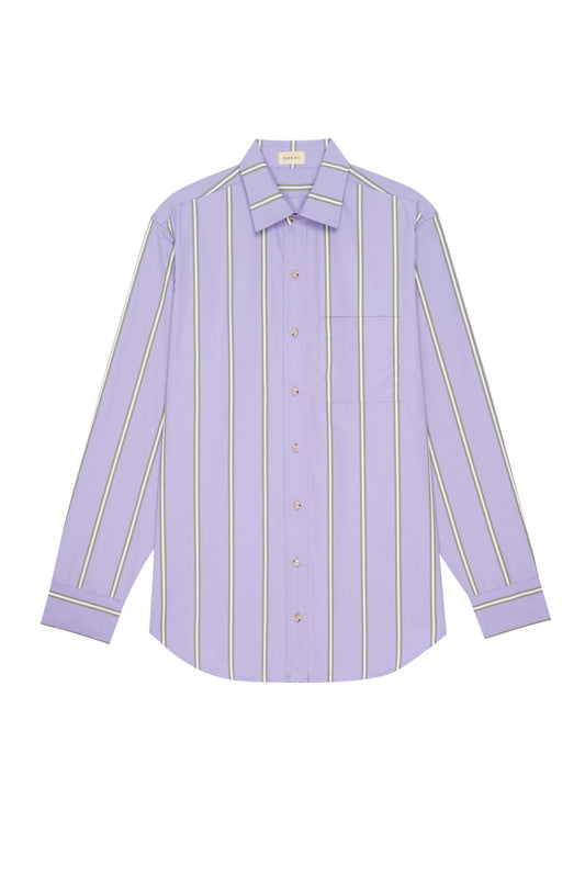 The Poplin Shirt in Taro Stripe