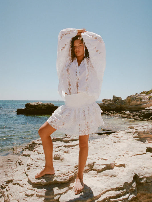 Annais Shirred Mini Skirt