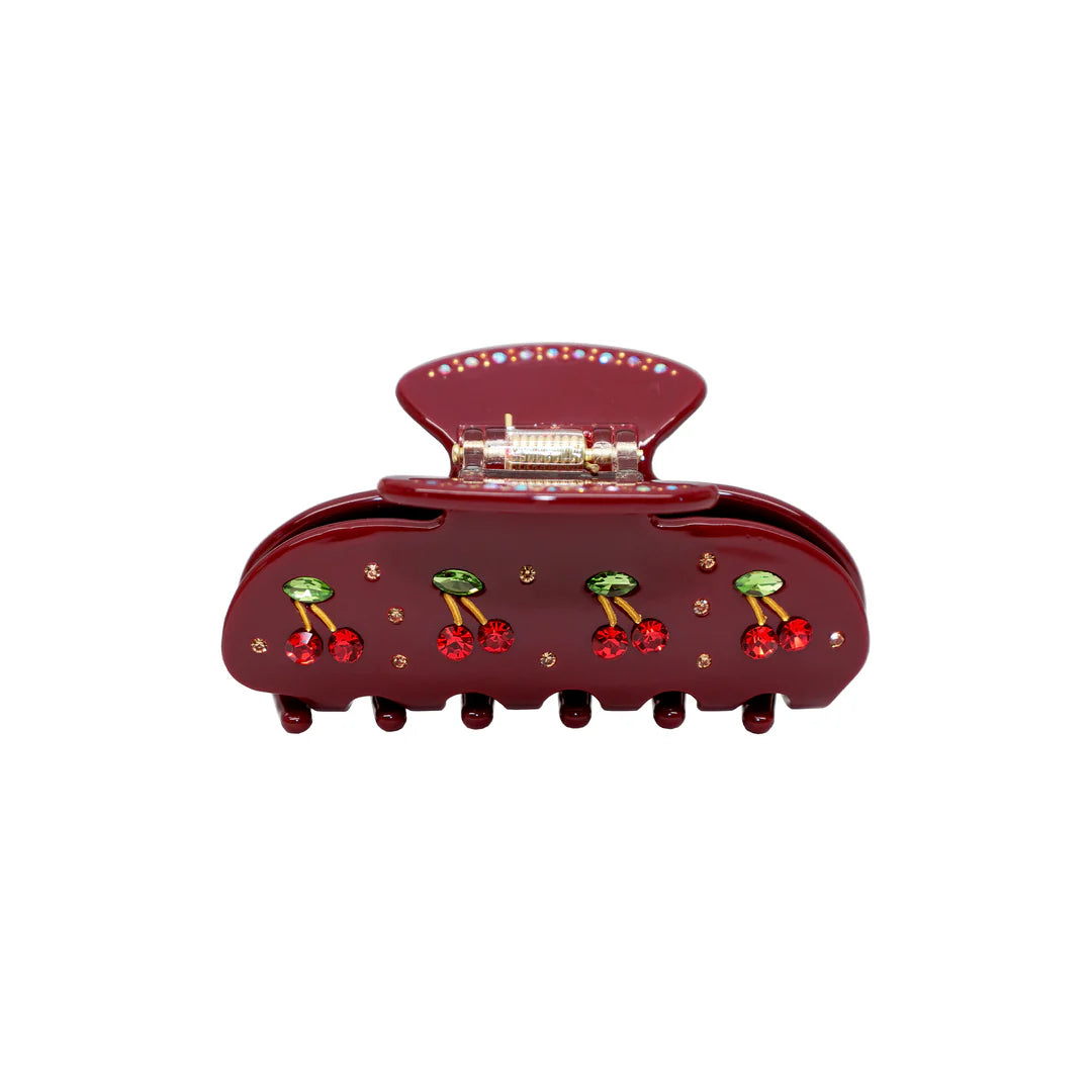 Sweetheart Hair Clip in Bordeaux Cherry Pie