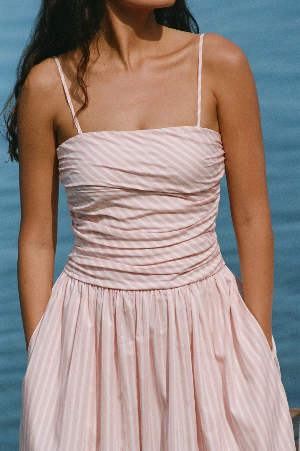PORTLLIGAT MAXI DRESS in Carmen Stripe Peony White