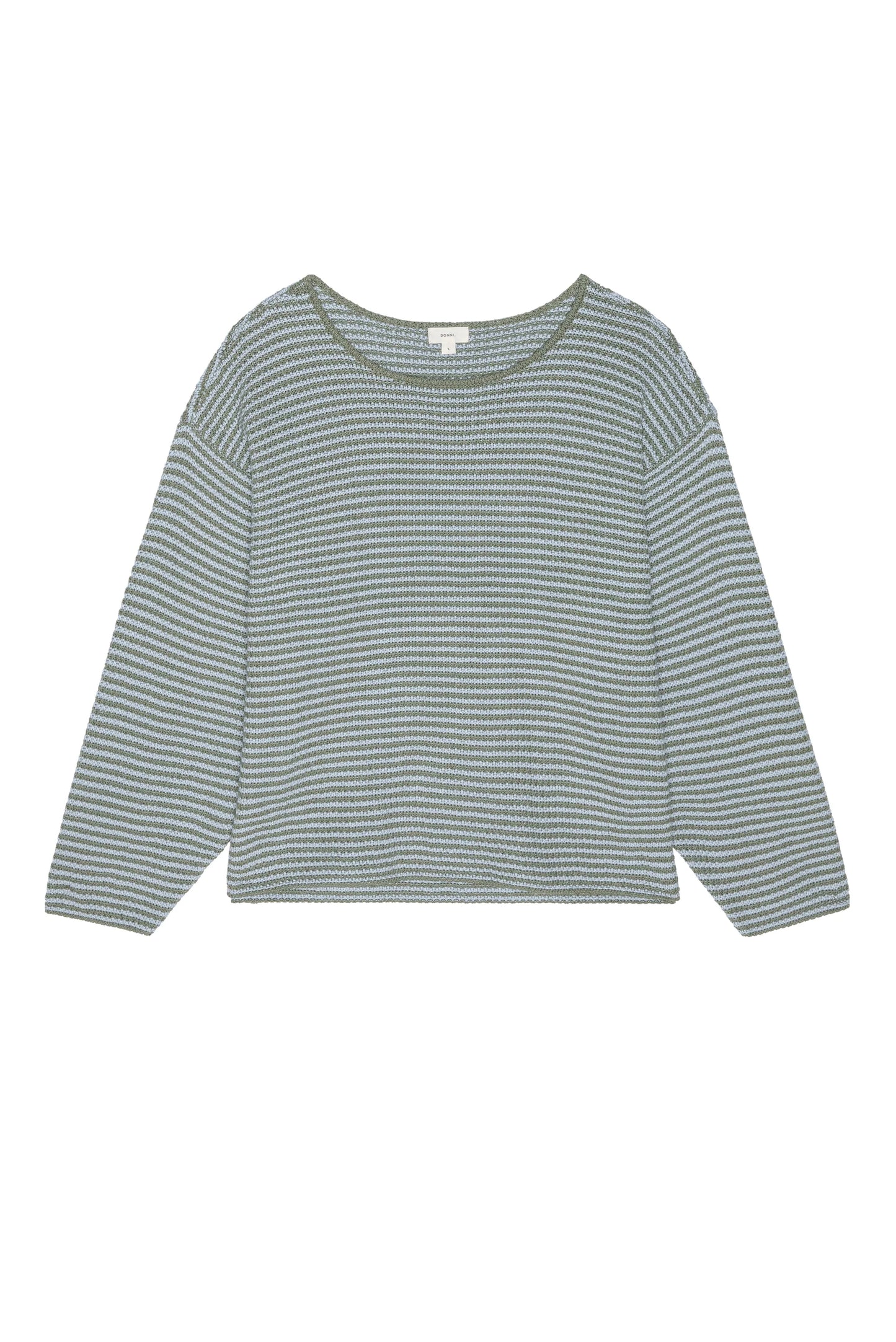 THE COTTON KNIT STRIPE SWEATER in Dill