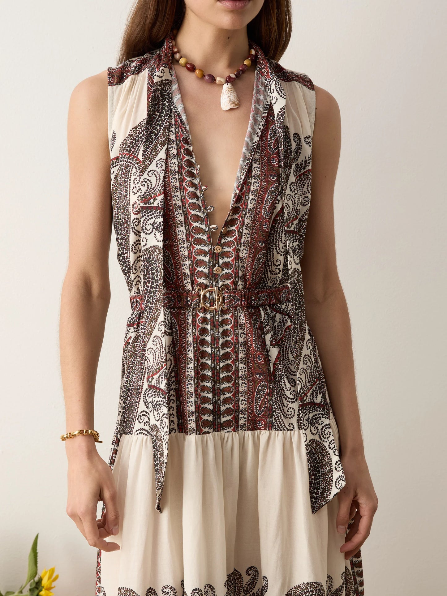 CASSIA SLEEVELESS MAXI DRESS in Madder