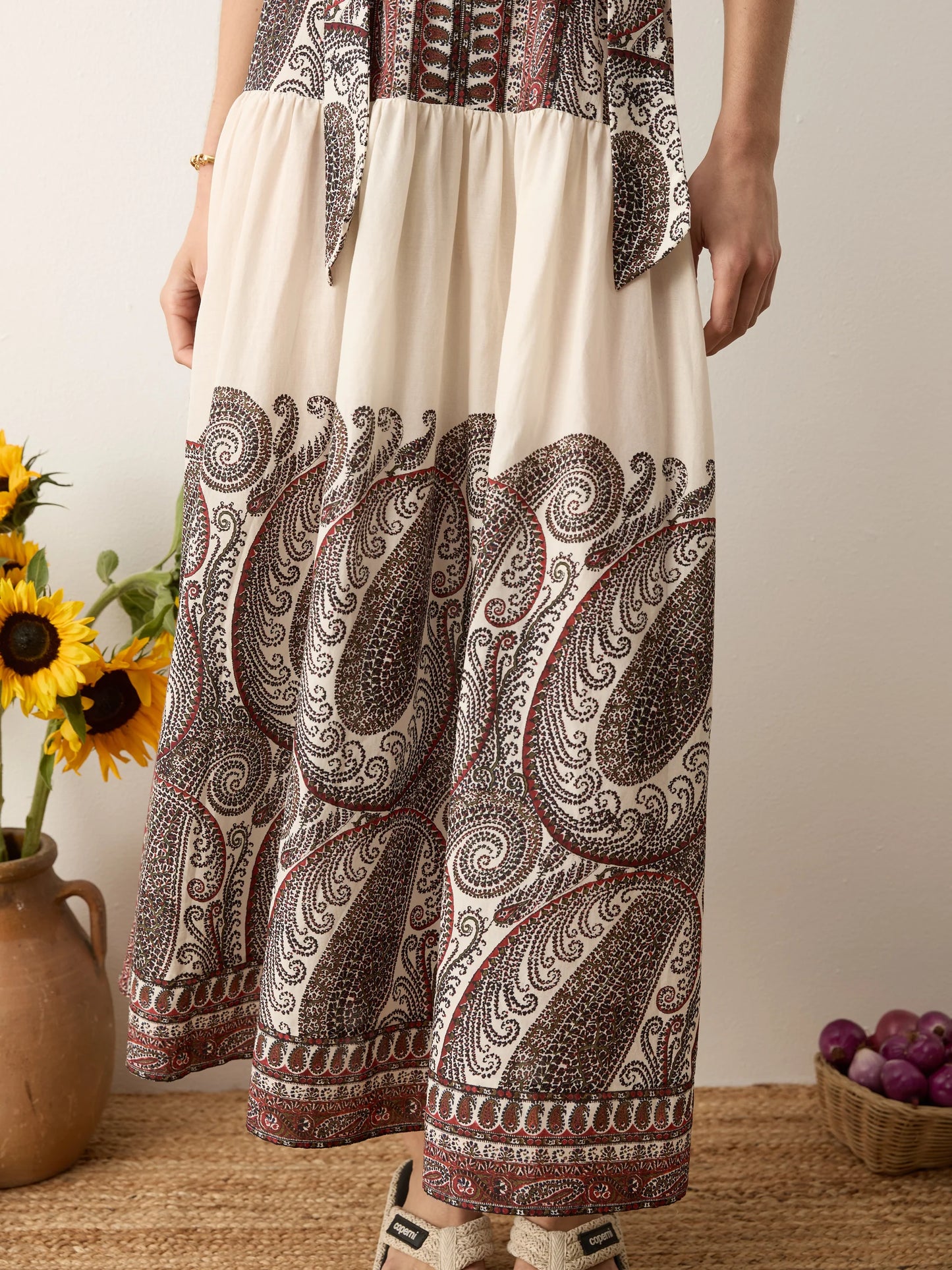 CASSIA SLEEVELESS MAXI DRESS in Madder