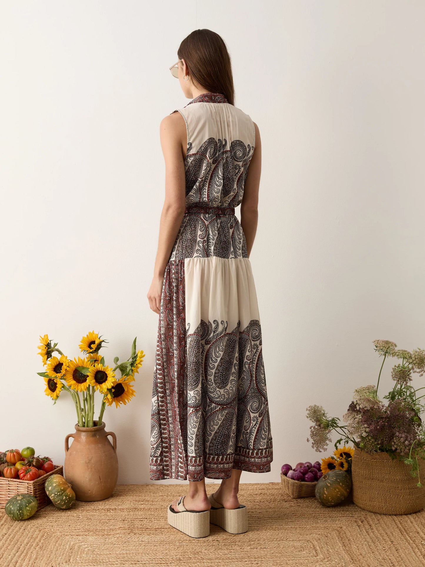 CASSIA SLEEVELESS MAXI DRESS in Madder
