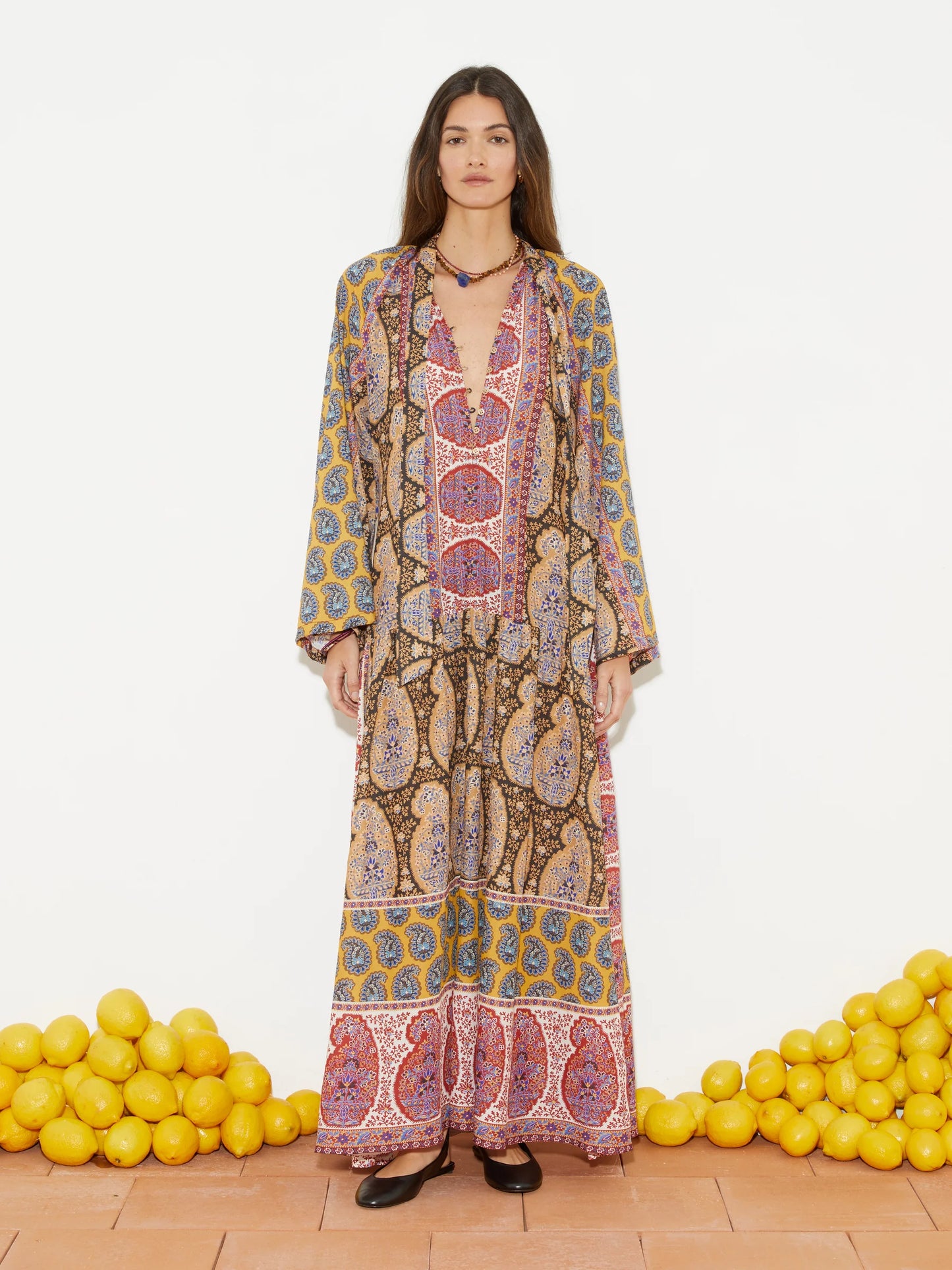 Pietro Wide Sleeve Maxi Dress