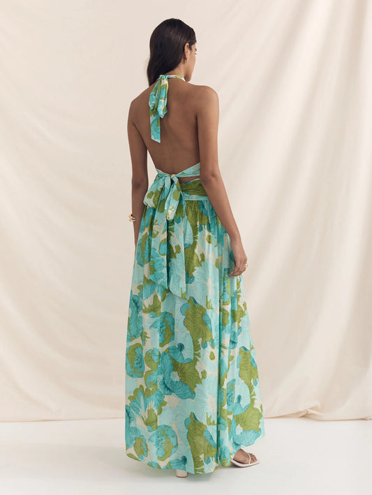 Ruched Maxi Dress in Seychelles